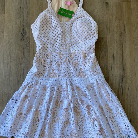 BRAND NEW LILLY PULITZER WHITE DRESS. Size 0 Absolutely Beautiful! - Picture 2 of 7